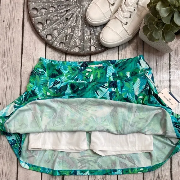 TOMMY BAHAMA ACTIVE Golf Tennis Knit Skort Azure Lagoon Tropical Print