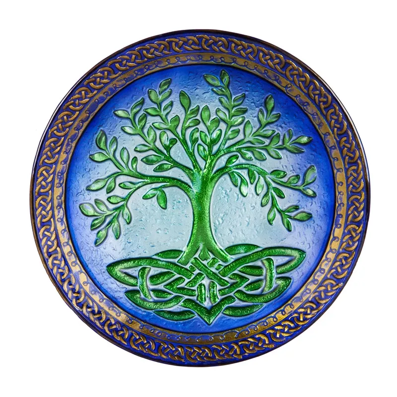 Tree of Life 18" Glass Birdbath,2gb685