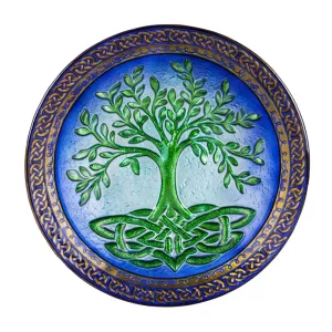 Tree of Life 18" Glass Birdbath,2gb685
