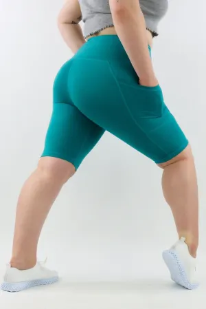 Turquoise - Leg Pockets - Long Shorts - Hybrid 2.0