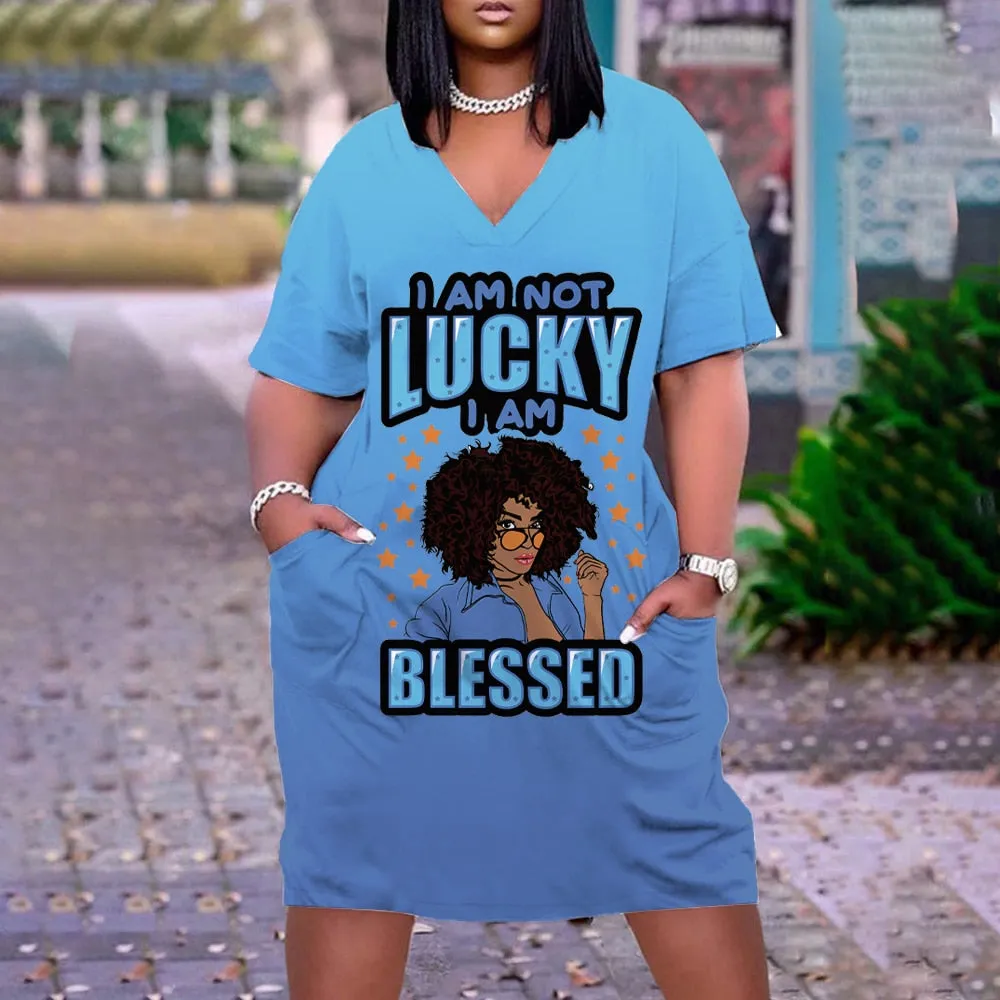 V-Neck Casual Dresses Knee-Len