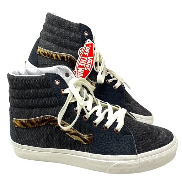 VANS Skate Sk8-Hi Shoe Gray Pony Suede Canvas Men Sneakers Casual High ALSU01657