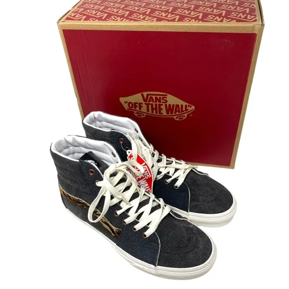 VANS Skate Sk8-Hi Shoe Gray Pony Suede Canvas Men Sneakers Casual High ALSU01657