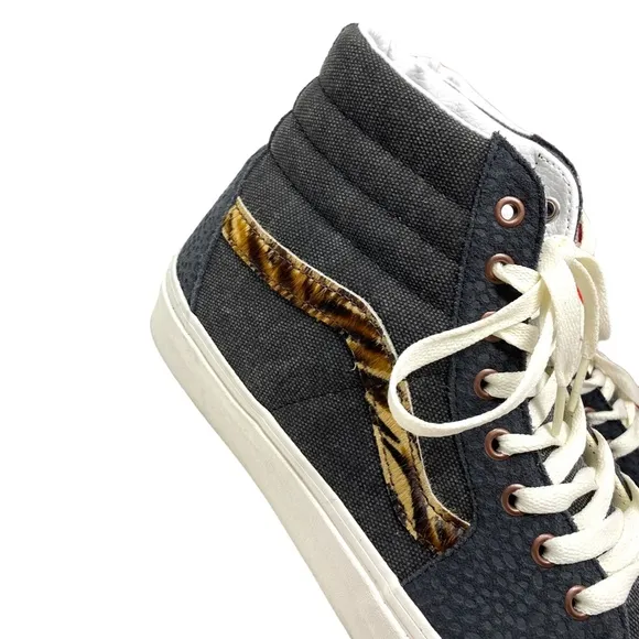 VANS Skate Sk8-Hi Shoe Gray Pony Suede Canvas Men Sneakers Casual High ALSU01657