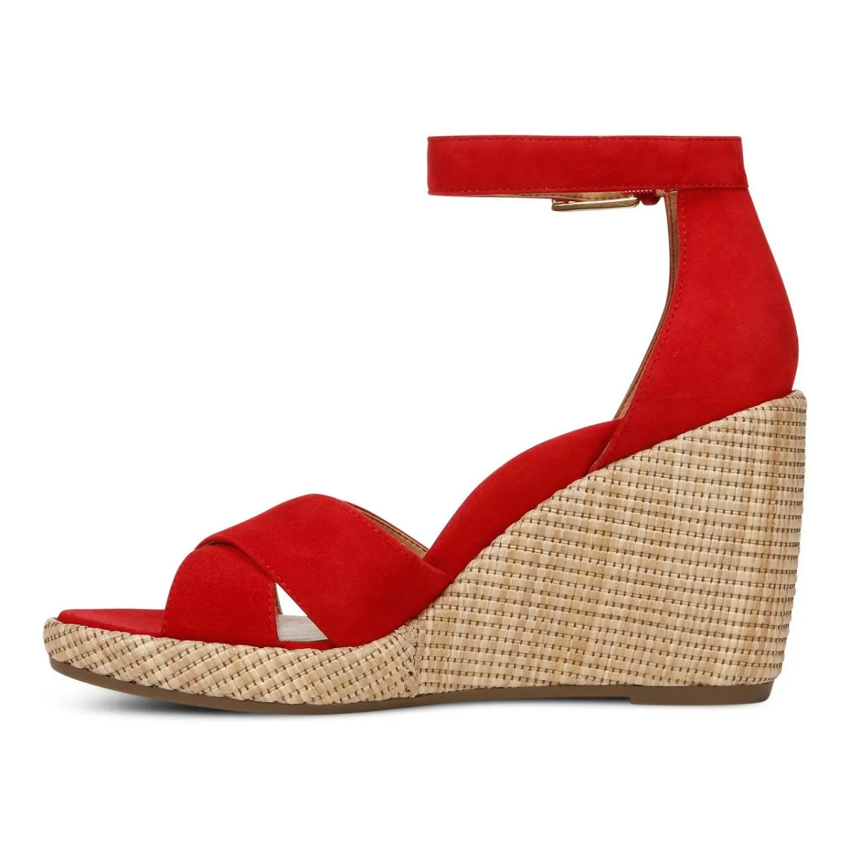 Vionic Women's Marina Heeled Sandals Red Suede Sandal