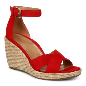 Vionic Women's Marina Heeled Sandals Red Suede Sandal