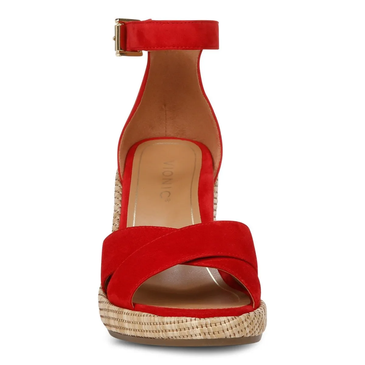 Vionic Women's Marina Heeled Sandals Red Suede Sandal