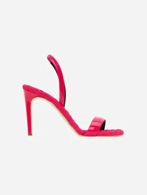 Vivien Vegan Patent Leather High-Heeled Slingback Sandals | Fuchsia