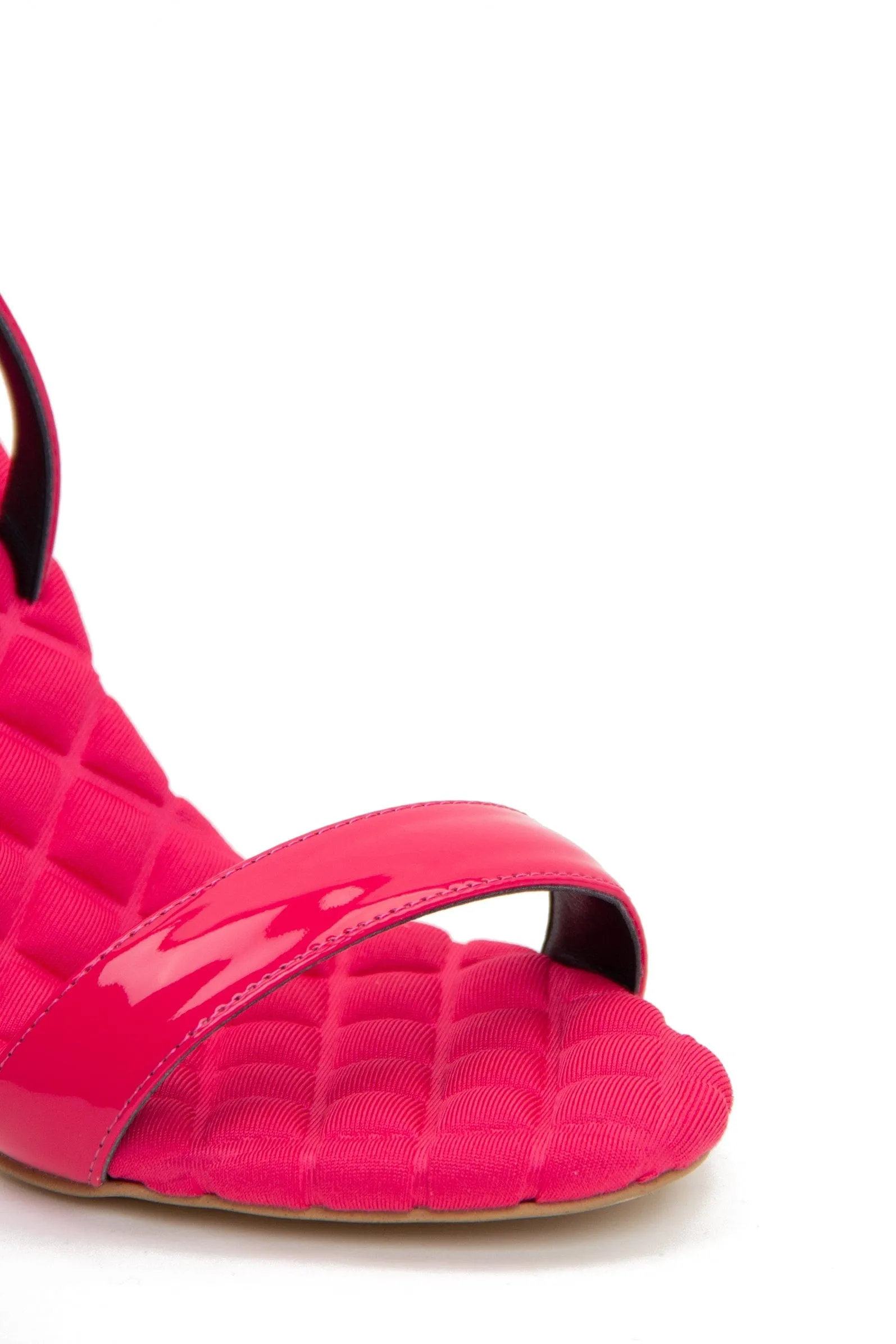 Vivien Vegan Patent Leather High-Heeled Slingback Sandals | Fuchsia