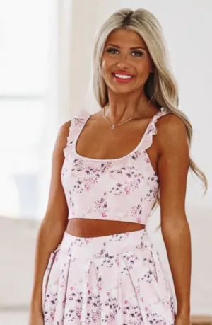 Waiting For Spring Floral Sprots Bra - Pink