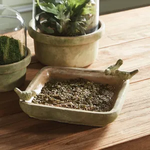 Weathered Garden Square Bird Tray