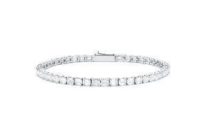 White Gold Emerald Cut Diamond Tennis Bracelet