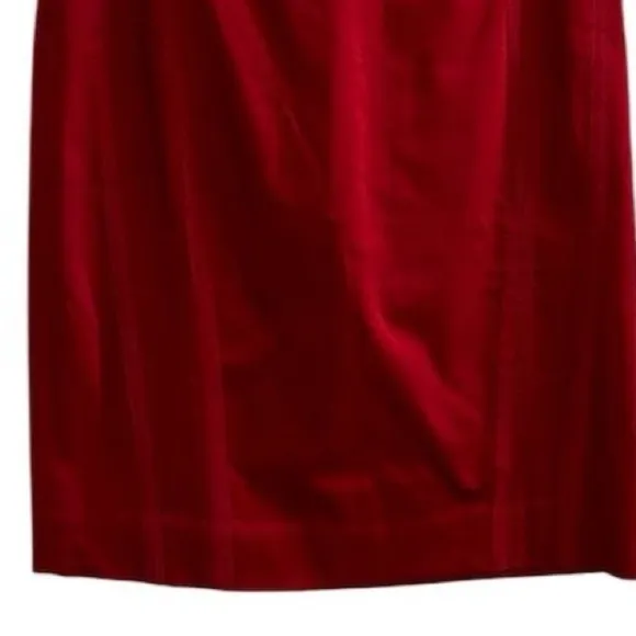 White House Black Market Women's Deep Red Satin Pencil Skirt Size 8