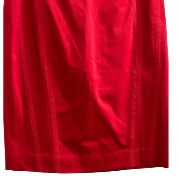 White House Black Market Women's Deep Red Satin Pencil Skirt Size 8