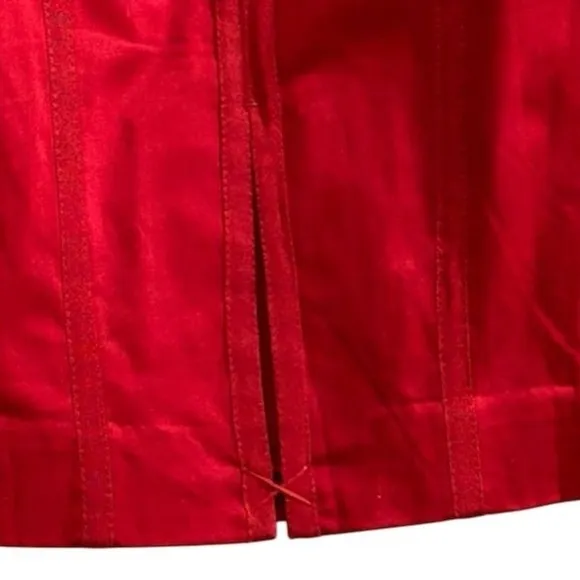 White House Black Market Women's Deep Red Satin Pencil Skirt Size 8
