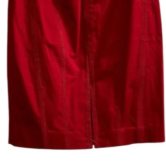 White House Black Market Women's Deep Red Satin Pencil Skirt Size 8