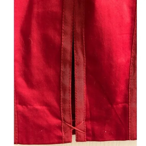 White House Black Market Women's Deep Red Satin Pencil Skirt Size 8