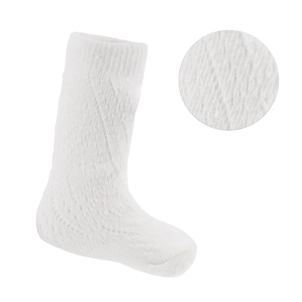 White Knee High Pelerine Socks