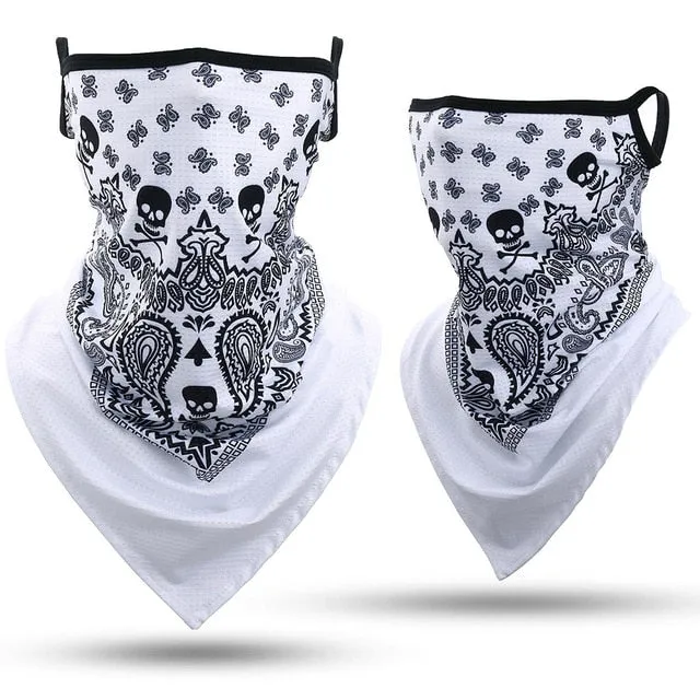 White Skull Biker Bandana
