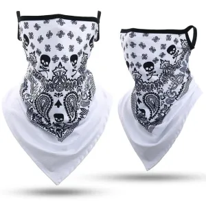 White Skull Biker Bandana