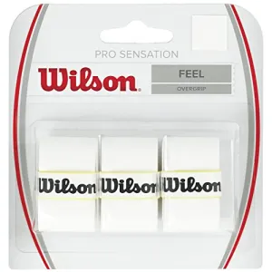 Wilson Tennis Pro Sensation Feel Overgrip, Pack of 3, White, One Size