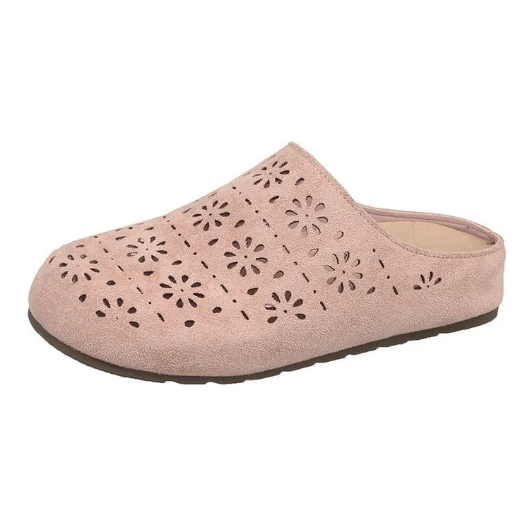 Women's clogs with floral perforations and comfortable sole W&W