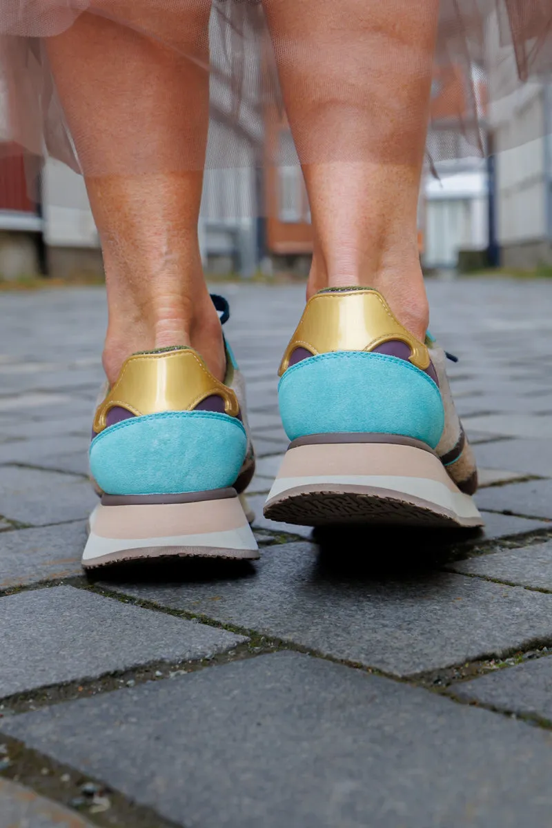 WUSHU Master wool mw07 gull glitter med brun dedetaljer.