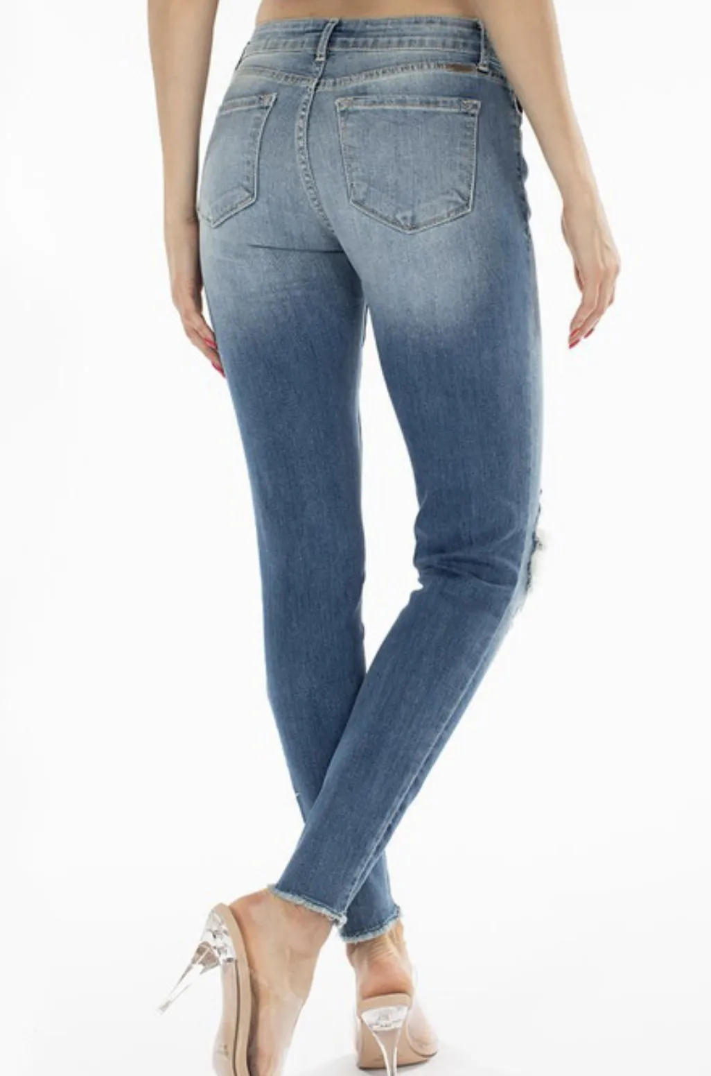 Zoe Mid-Rise Distressed Jeans